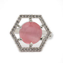 Rhoidum Plated Silver-toned Crystal Geometric Statement Ring for Women