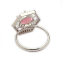 Rhoidum Plated Silver-toned Crystal Geometric Statement Ring for Women