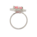 Rhoidum Plated Silver-toned Crystal Geometric Statement Ring for Women