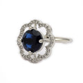 Rhoidum Plated Silver-toned Crystal Floral Statement Ring for Women