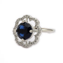 Rhoidum Plated Silver-toned Crystal Floral Statement Ring for Women