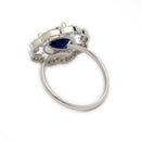 Rhoidum Plated Silver-toned Crystal Floral Statement Ring for Women