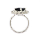 Rhoidum Plated Silver-toned Crystal Floral Statement Ring for Women