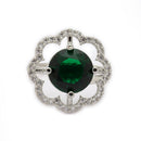 Rhoidum Plated Silver-toned Crystal Floral Statement Ring for Women