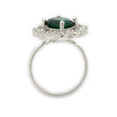 Rhoidum Plated Silver-toned Crystal Floral Statement Ring for Women