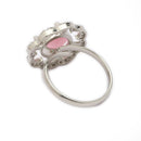 Rhoidum Plated Silver-toned Crystal Floral Statement Ring for Women