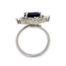 Rhoidum Plated Silver-toned Ruby Magenta Crystal Ring for Women
