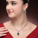 Ruby Pendant Necklace Set