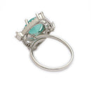 Rhoidum Plated Silver-toned Ruby Magenta Crystal Ring for Women