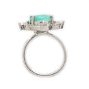 Rhoidum Plated Silver-toned Ruby Magenta Crystal Ring for Women