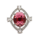 Rhoidum Plated Silver-toned Ruby Magenta Crystal Ring for Women