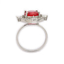 Rhoidum Plated Silver-toned Ruby Magenta Crystal Ring for Women