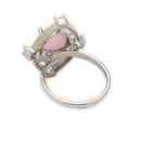 Rhoidum Plated Silver-toned Ruby Magenta Crystal Ring for Women