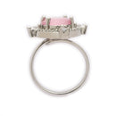 Rhoidum Plated Silver-toned Ruby Magenta Crystal Ring for Women