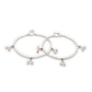 Silver-Plated Designer Silver-Toned Chain Anklet with Charms for Women & Girls