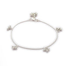 Silver-Plated Minimal Ghungroo Silver-Toned Anklet for Women & Girls