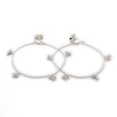 Silver-Plated Minimal Ghungroo Silver-Toned Anklet for Women & Girls