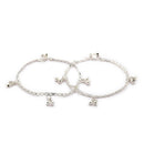 Silver-Plated Braided Chain Silver-Toned Anklet for Women & Girls