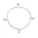 Silver-Plated Braided Chain Silver-Toned Anklet for Women & Girls