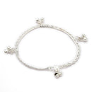 Silver-Plated Braided Chain Silver-Toned Anklet for Women & Girls