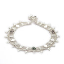 Silver-Plated Traditional Multi-Layer Silver-Toned Chain Anklet for Women
