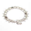 Silver-Plated Traditional Multi-Layer Silver-Toned Chain Anklet for Women