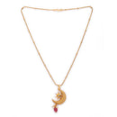 Gold-Plated Traditional Stylish Moon Pendant Set for Women