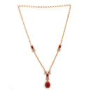 Gold Toned Brass Geometric Halo Pendant Set for Women & Girls