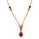 Gold Toned Brass Geometric Halo Pendant Set for Women & Girls