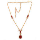 Gold Toned Brass Geometric Halo Pendant Set for Women & Girls