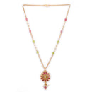 Gold-Plated Traditional Ethnic Floral & Moon Pendant Necklace Set for Women