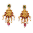 Gold Plated Brass Temple Chandbali Pendant Set for Women