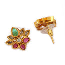 American Diamond Floral Golden Style Pendent Set