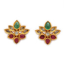 American Diamond Floral Golden Style Pendent Set