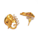 Gold Toned Brass Elephant Motif Pendant Set for Women & Girls