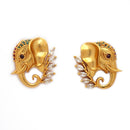 Gold Toned Brass Elephant Motif Pendant Set for Women & Girls