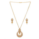 American Diamond Brass Gold Toned Pendent Set
