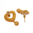 Gold Plated Brass Traditional Heart shape Pendant Necklace Set for Women