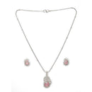 Spiral Floral Oval Pendant Set for Women & Girls Necklace Jewellery Set