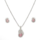 Spiral Floral Oval Pendant Set for Women & Girls Necklace Jewellery Set
