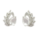 Halo Teardrop Pendant Set for Women & Girls White Crystal Necklace Jewellery Set