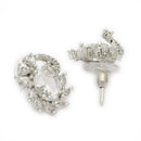 Floral Oval Pendant Set for Women & Girls White AD Necklace Jewellery Set
