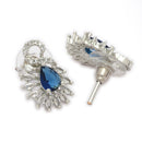 Pendant Set for Women & Girls Blue Crystal Necklace Jewellery Set