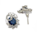 American Diamond Spiral Floral Oval Pendant Set for Women & Girls