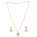 Gold toned Alloy Butterfly & XOXO Heart Pendant Necklace Set Combo for Women