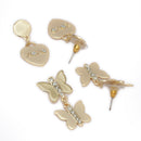 Gold toned Alloy Butterfly & XOXO Heart Pendant Necklace Set Combo for Women