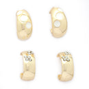 Geometric Textured Gold Plated Alloy Hoop 2 Pairs Trendy Earrings Set