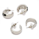 Trendy Silver Plated Alloy Hoop 2 Pairs Earrings Set for Women & Girl