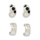 Trendy Silver Plated Alloy Hoop 2 Pairs Earrings Set for Women & Girl