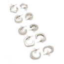 Silver Plated 5 Pairs Combo Set Geometric Earrings for Women and Girls
